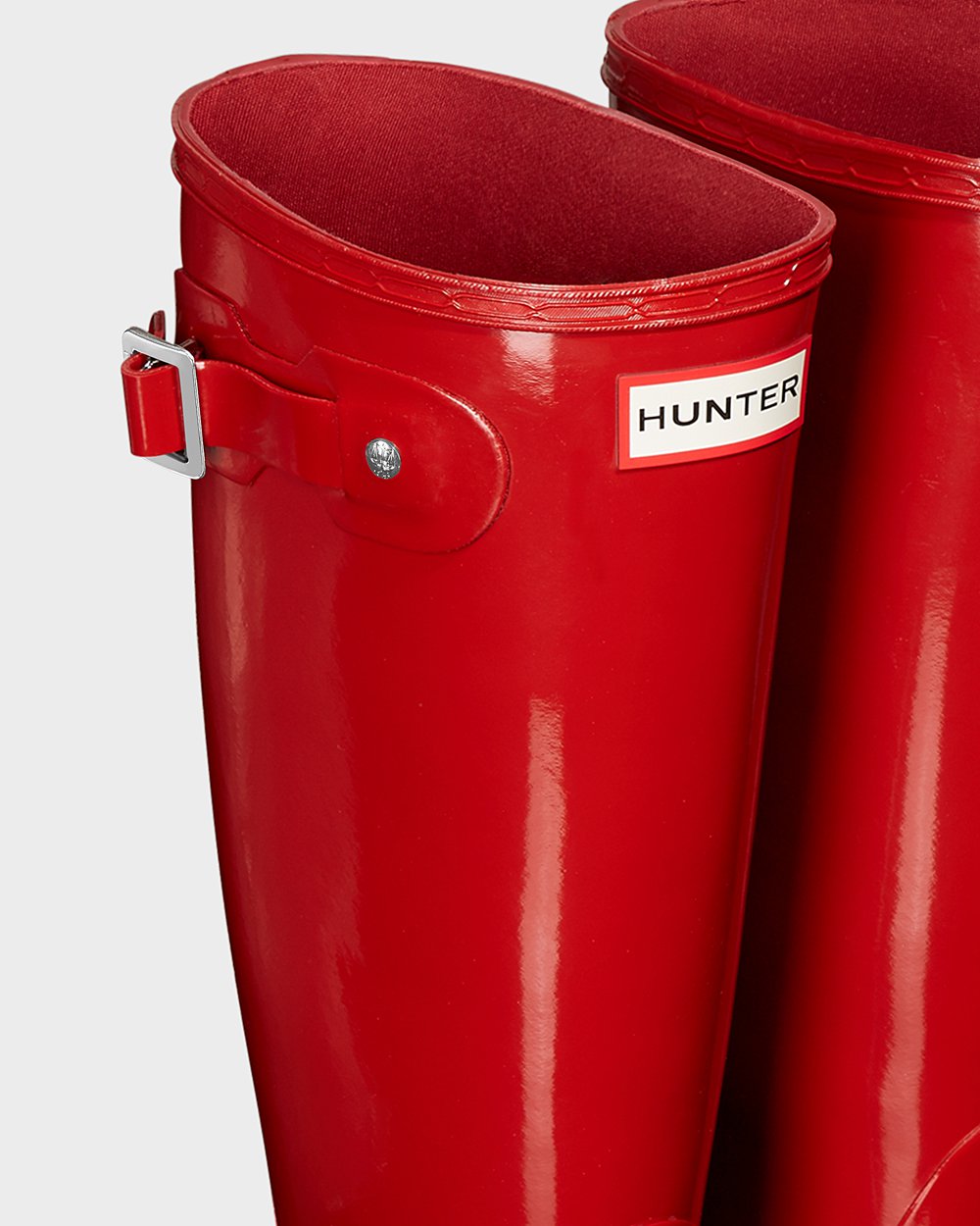 Bottes Hautes de Pluie Hunter Original Gloss Femme Rouge ZVDJRUH-15